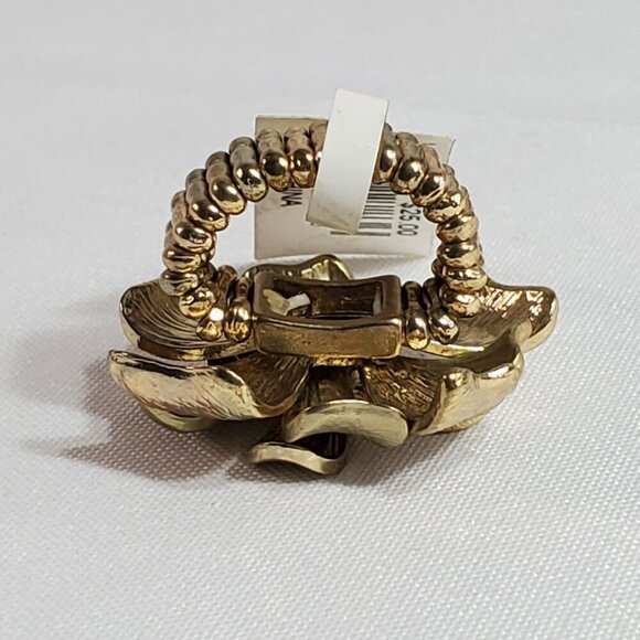Gold Flower Adjustable Stretch Ring For Women NWT - Picture 7 of 10